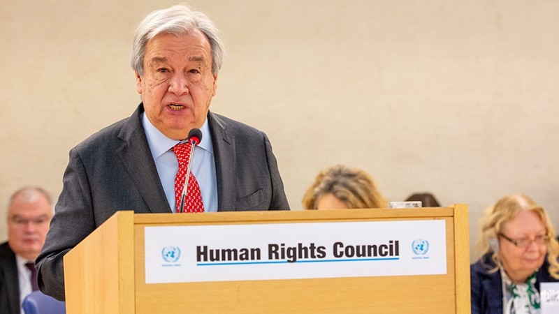 UN Secretary-General António Guterres speaking at the 55th session of the United Nations Human Rights Council (UNHRC) in Geneva (Photo: un.org)