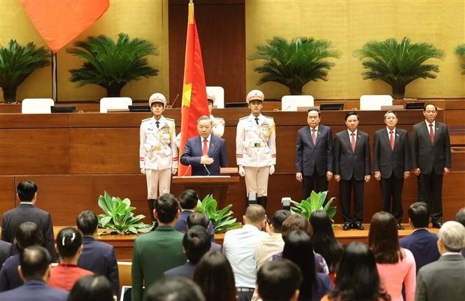 At oath-taking ceremony of President To Lam in Hanoi on May 22. (Photo: NDO)