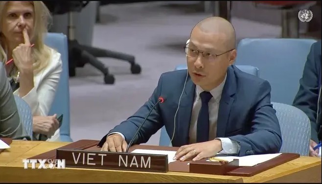 Minister Counsellor Nguyen Hoang Nguyen, deputy head of the Permanent Delegation of Vietnam to the UN (Photo: VNA)