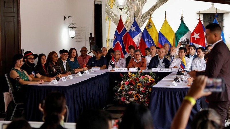 A news conference was held to announce the second round of peace talks between the Government of Colombia and the ELN group in Caracas (Venezuela) on January 21, 2023. (Photo: Reuters)