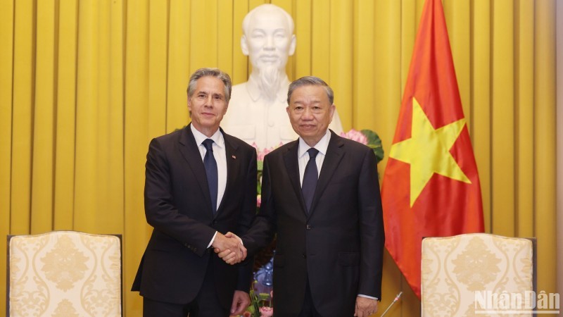 President To Lam (R) and US Secretary of State Antony Blinken. (Photo: NDO/DUY LINH)