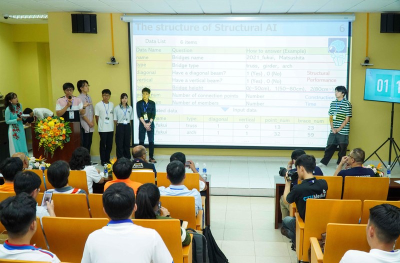 Participating teams present their design ideas at the competition (Photo: VNA)