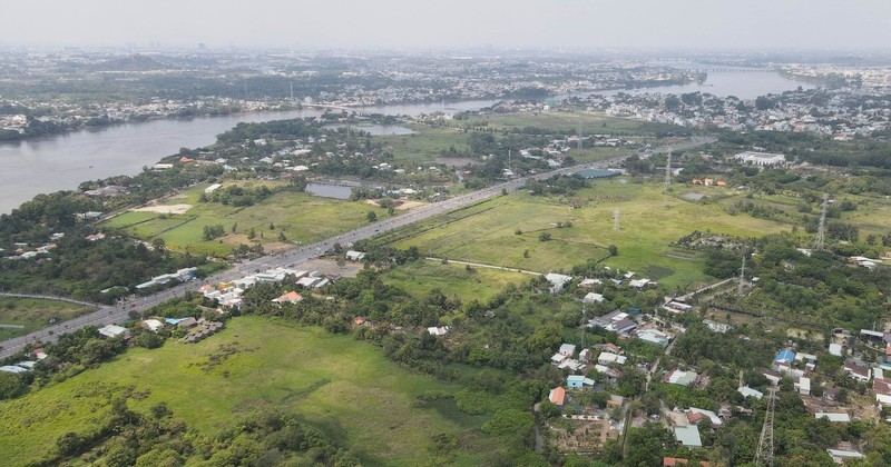 An aerial view of Hiep Hoa Island, where the urban area project worth over 72.2 trillion VND will be implemented (Source: VNA)