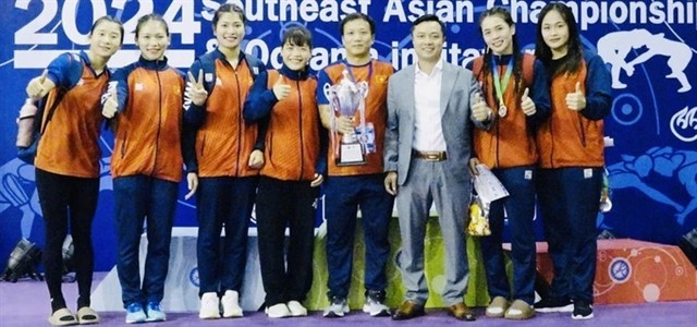 Wrestlers at the 2024 Southeast Asian Wrestling Championship & Oceania Invitational. (Photo courtesy of VWF)