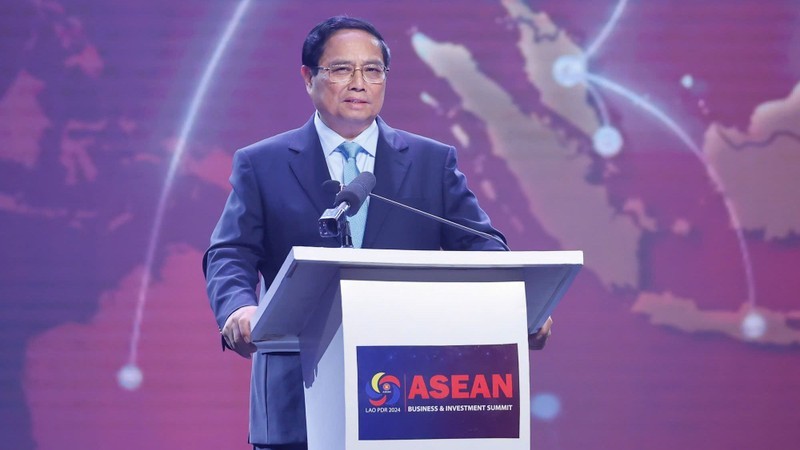 Prime Minister Pham Minh Chinh on October 8 speaks at the ASEAN Business and Investment Summit (ASEAN BIS). (Photo: VGP)