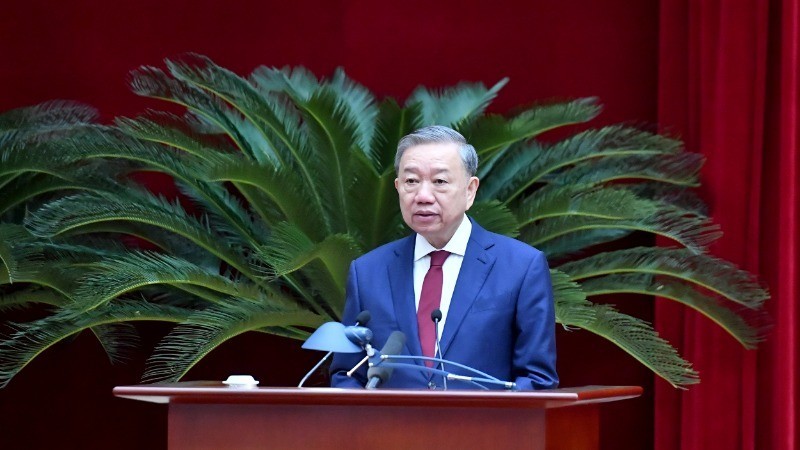 General Secretary To Lam speaks at the closing ceremony of the 13th Party Central Committee’s session. (Photo: NDO)