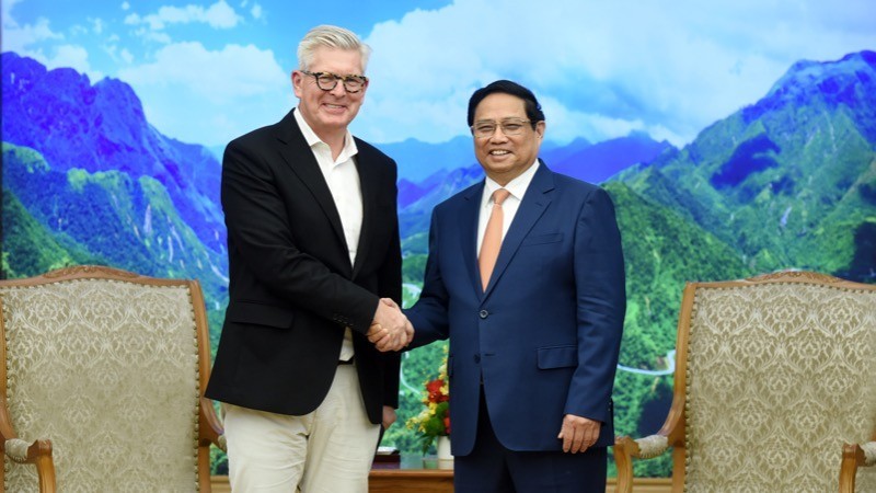 PM Pham Minh Chinh meets Ericsson CEO Borje Ekholm (Photo: NDO)