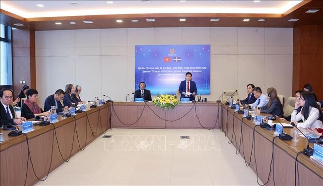 The seminar on the Vietnam - Sweden diplomatic ties in Hanoi on December 6 (Photo: VNA)