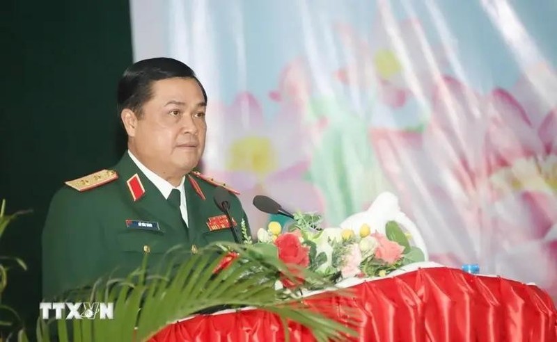 Political Commissar of the Vietnam National Defence Academy Lieut. Gen. Do Van Banh speaking at the event (Photo: VNA)