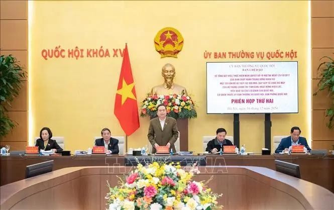 NA Chairman Tran Thanh Man speaks at the meeting. (Photo: NDO)