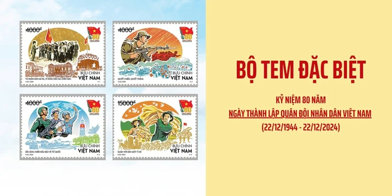 Stamp collection commemorates 80th founding anniversary of Vietnam People’s Army 