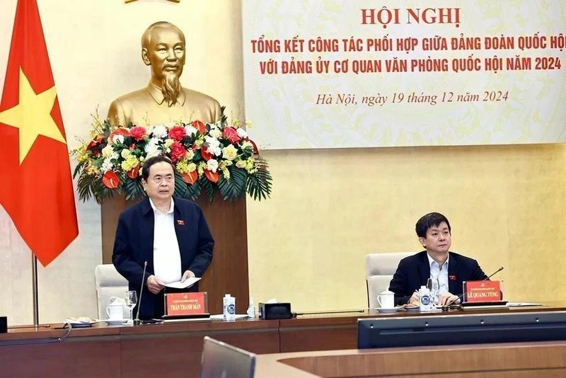 National Assembly Chairman Tran Thanh Man speaks at the conference (Photo: NDO)