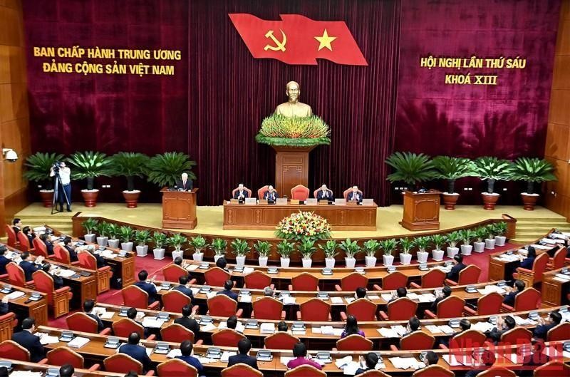 The 13th Party Central Committee continues its sixth plenum on October 5. (Photo: NDO)