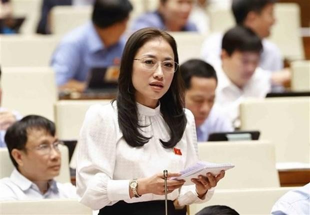 A deputy raises a question at the Q&A session (Photo: VNA)