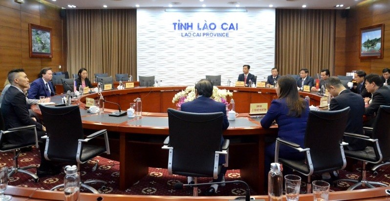 At the working session between the US delegation and Lao Cai leaders