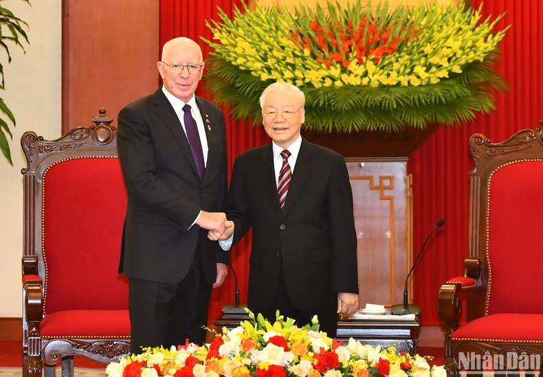 Party General Secretary Nguyen Phu Trong and visiting Australian Governor-General David Hurley (Photo: NDO)