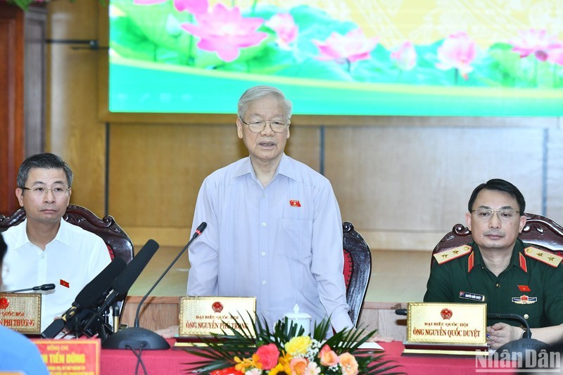 Party General Secretary Nguyen Phu Trong speaking at the meeting (Photo: NDO)