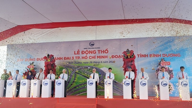 At the groundbreaking ceremony for the Belt Road 3