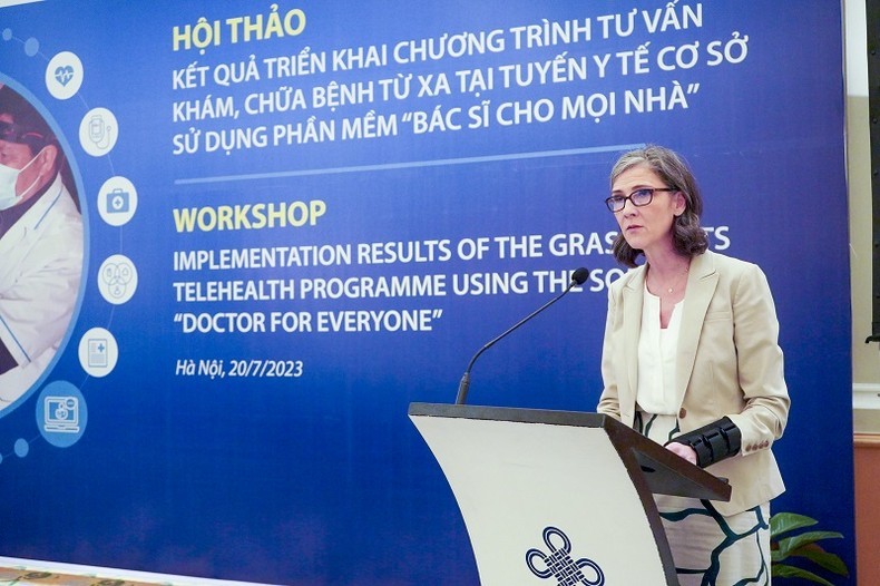 UNDP Resident Representative in Vietnam Ramla Al Khalidi speaking at the workshop.