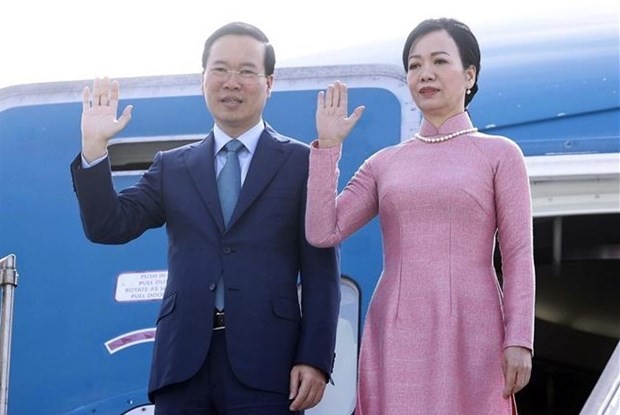 President Vo Van Thuong (L) and his spouse (Photo: VNA)