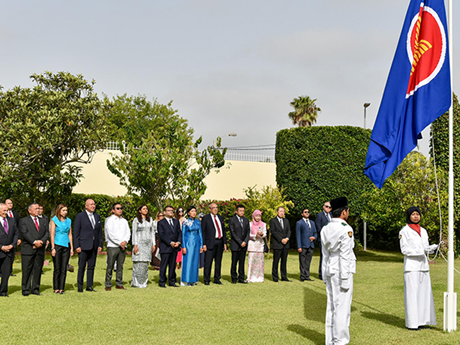 At the flag-hoisting ceremony (Photo: nhandan.vn)