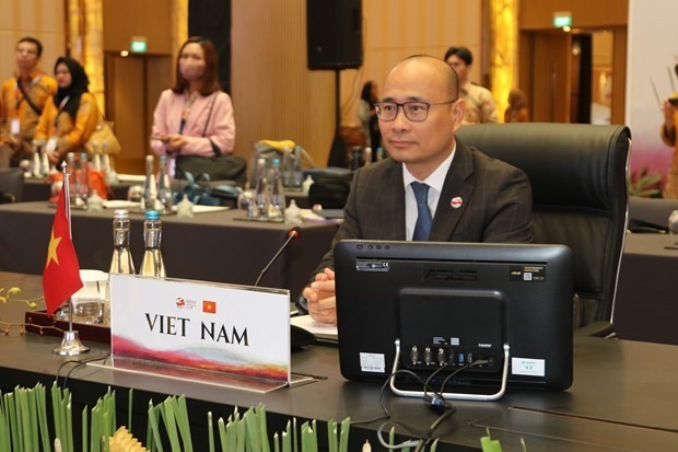 A Vietnamese representative at the event (Photo: VNA)