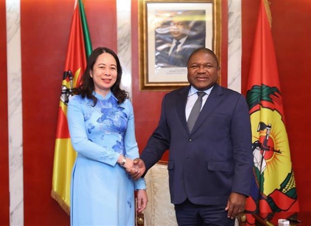 Vice President Vo Thi Anh Xuan (left) and Mozambican President Filipe Nyusi, who is also President of the Mozambican Liberation Front (Frelimo) Party. (Photo: VNA)