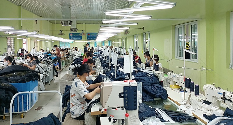 Textile and garment production at Nam Dinh Textile and Garment Joint Stock Corporation.
