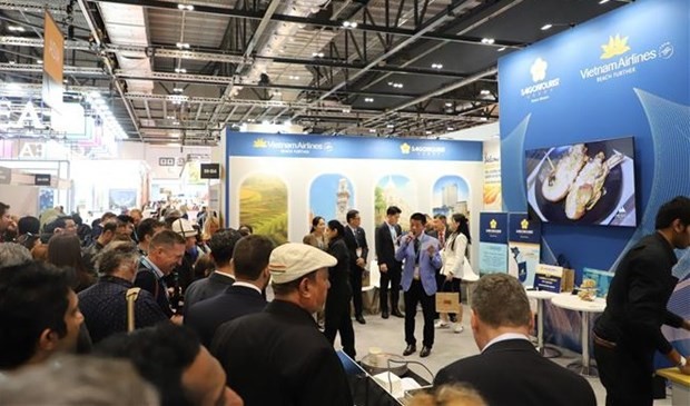 A Vietnamese booth at 2023 World Travel Market London. (Photo: VNA)