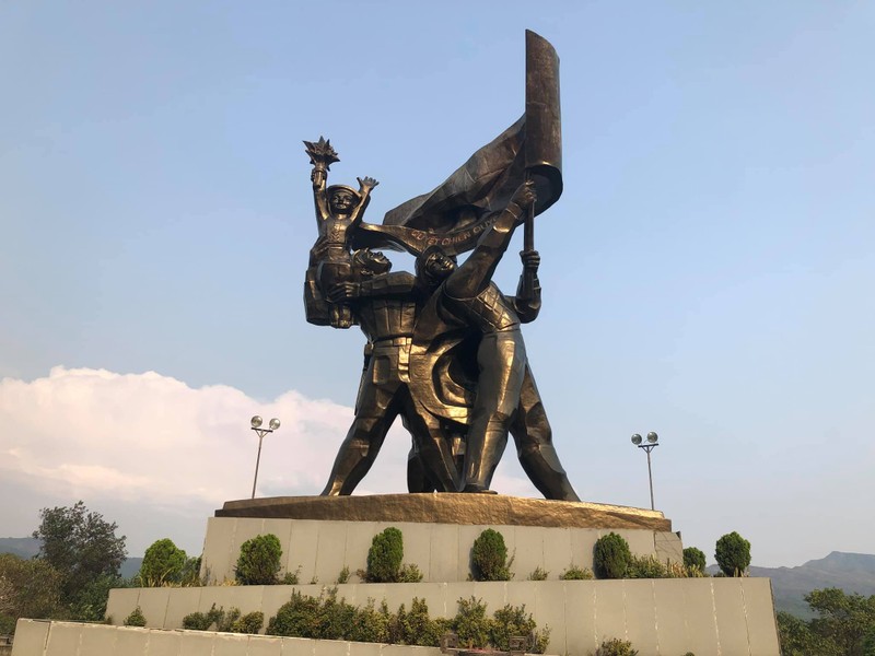 "Dien Bien Phu Victory" Monument, the biggest bronze sculpture in Vietnam, in Dien Bien Phu city.