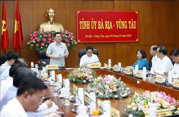 National Assembly Chairman Vuong Dinh Hue speaks at the event. (Photo: VNA)