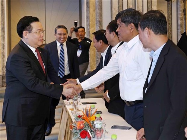 NA Chairman Vuong Dinh Hue attends Cam Lam new urban area planning announcement (Photo: VNA)