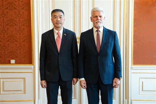 President of the Czech Republic Petr Pavel (R) and Vietnamese Ambassador Duong Hoai Nam. (Photo: VNA)