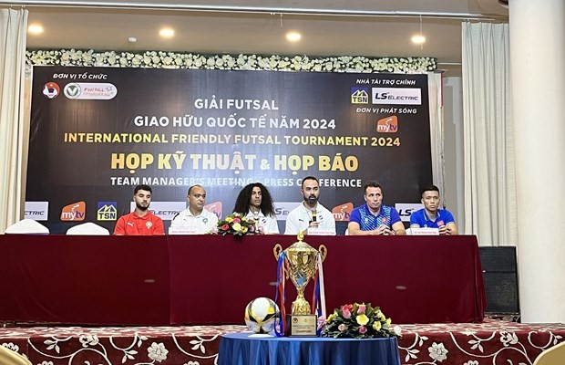  At the press conference announcing the International Friendly Futsal Tournament 2024 in HCM City on March 27 (Photo: VNA)