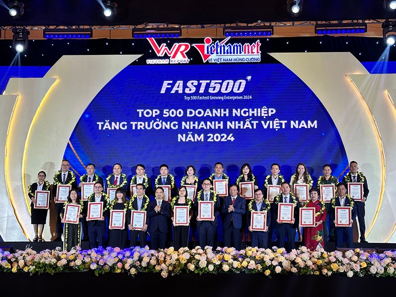 Enterprises honoured at the ceremony. (Photo: baodautu.vn)