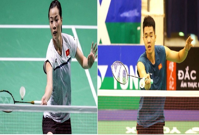 Badminton player Nguyen Thuy Linh and Le Duc Phat
