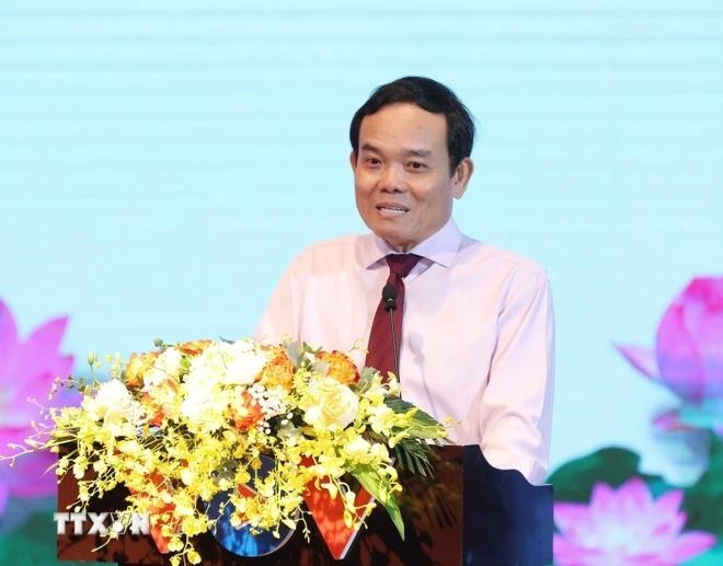 Deputy Prime Minister Tran Luu Quang speaks at the event. (Photo: VNA)