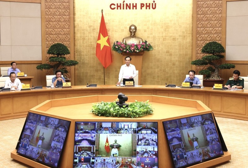 Deputy PM Tran Luu Quang at the online conference (Photo: VNA)