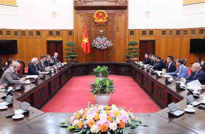 The meeting between Deputy PM Le Thanh Long and Josep Borrell Fontelles, Vice President of the European Commission (EC) and High Representative of the European Union (EU) for Foreign Affairs and Security Policy. (Photo: VNA)