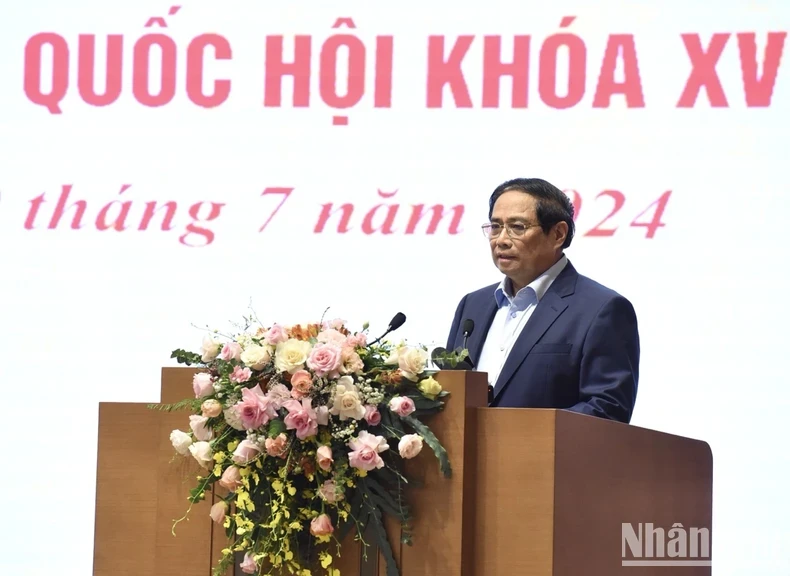 Prime Minister Pham Minh Chinh speaks at the conference. (Photo: VNA)