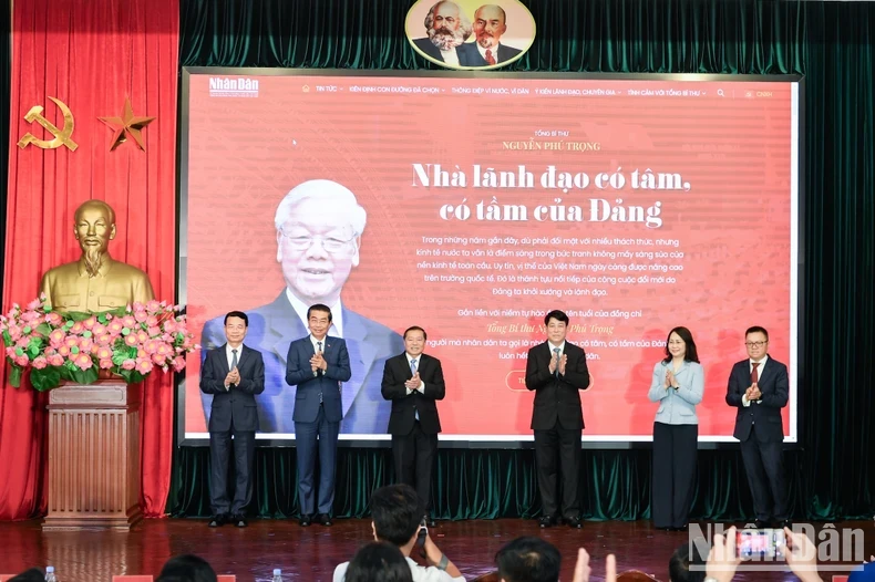 The launch ceremony of the special page on late Party chief Nguyen Phu Trong. (Photo: THANH DAT)