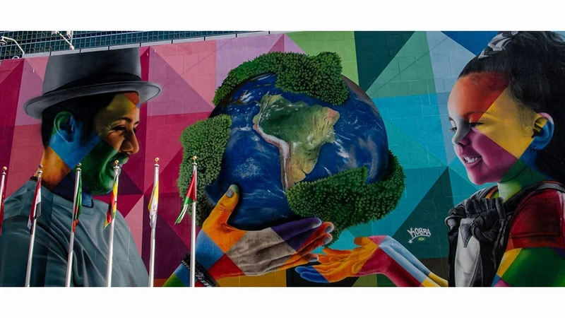 The mural by Eduardo Kobra at the United Nations Headquarters. (Photo: UN)