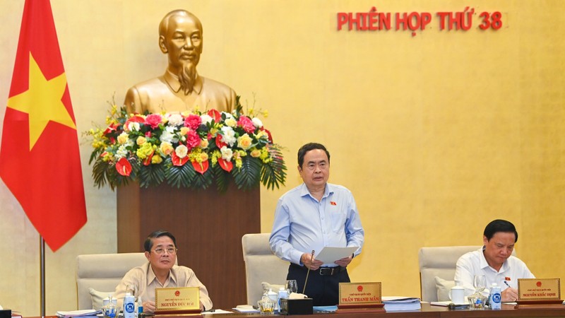 National Assembly Chairman Tran Thanh Man delivers the opening speech at the 38th session.