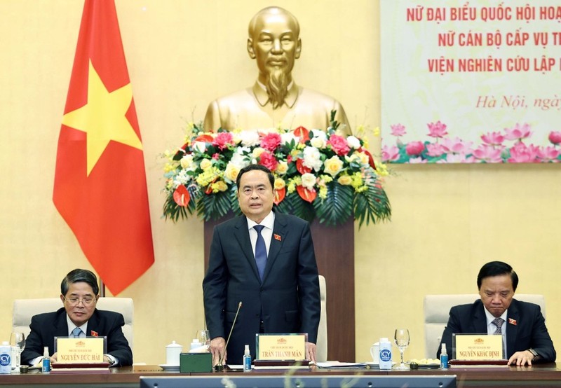 NA Chairman Tran Thanh Man speaks at the event (Photo: VNA)