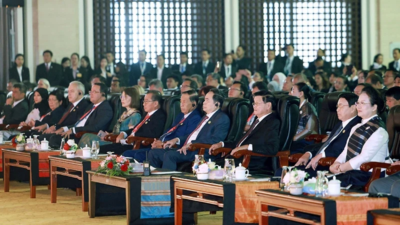 National Assembly Chairman Tran Thanh Man and delegates attending the opening session. (Photo: VNA)