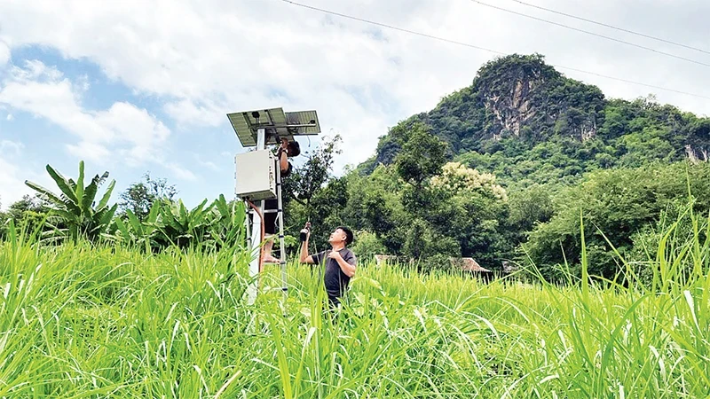 Flash flood warning system on Suoi Vat, Truong Dong Commune, Yen Chau District, Son La Province