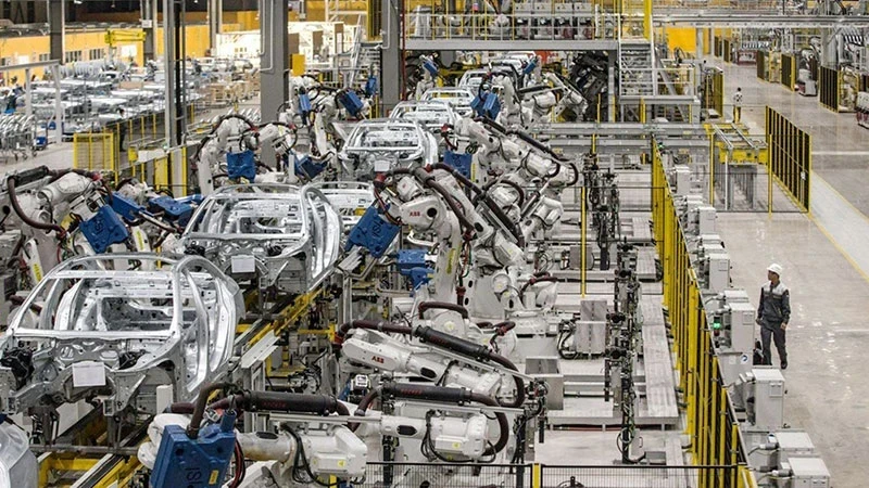 An electric car production and assembly line of a Vinfast factory (Illustrative image)