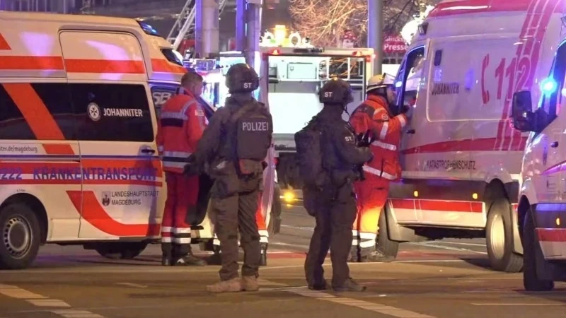 German police cordon off the scene of the terrorist attack. (Photo: AFP/VNA)