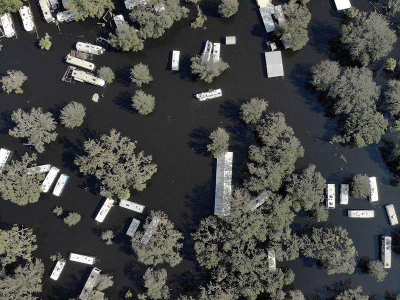 A flooded trailer park is seen after Hurricane Ian caused widespread destruction in Arcadia, Florida, US. (Photo: Reuters)
