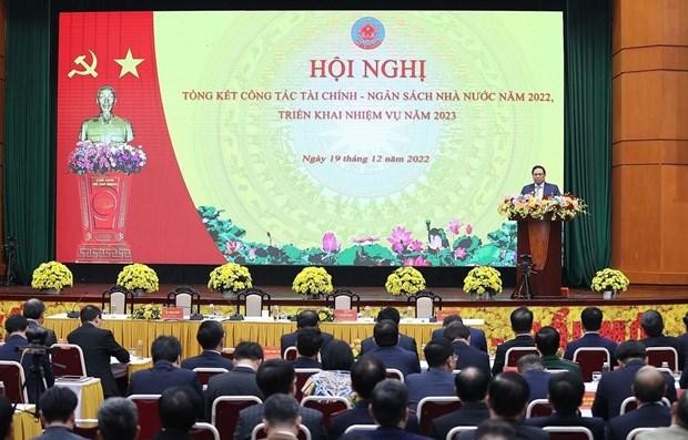 Prime Minister Pham Minh Chinh speaks at Ministry of Finance's conference. (Photo: VNA)